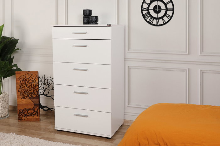 Hanah Home Cómoda de 5 cajones Blanca Hanah Home Cómoda de 5 cajones Blanca